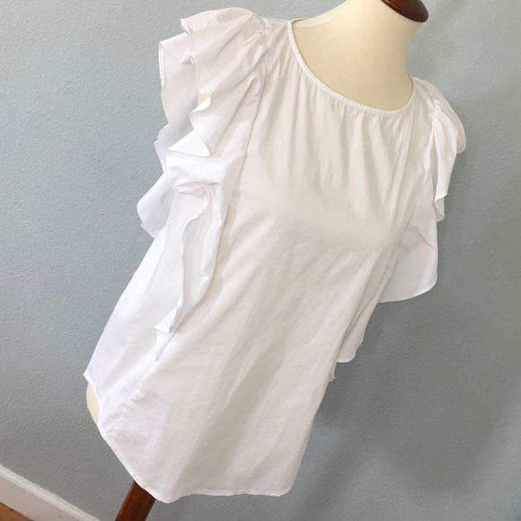 Alex Marie Ruffle Sleeve Top White - Picture 2 of 5